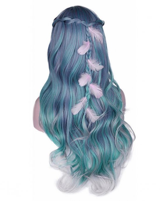 wig-synthetic-hair-purple-blue-green