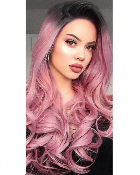 wig-synthetic-hair-Pink Black