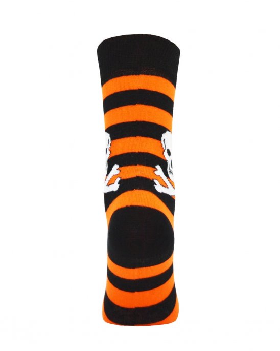 Strumpor-svart-orange-död-skallar