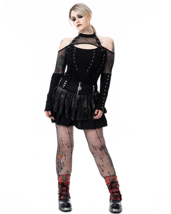 black-skirt-pentagram-straps-viscose-nicandra