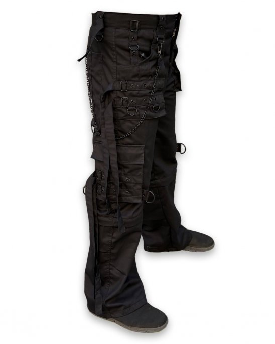 black-baggy-pants-shorts-chains-straps