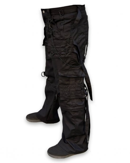 black-baggy-pants-shorts-chains-straps