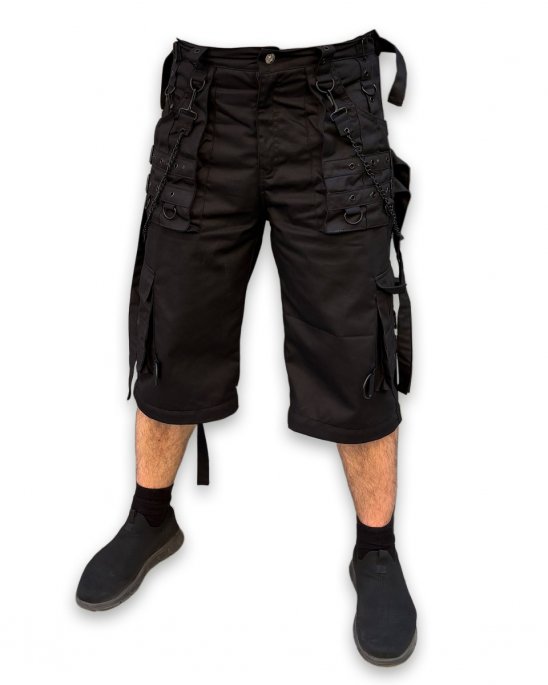 black-baggy-pants-shorts-chains-straps