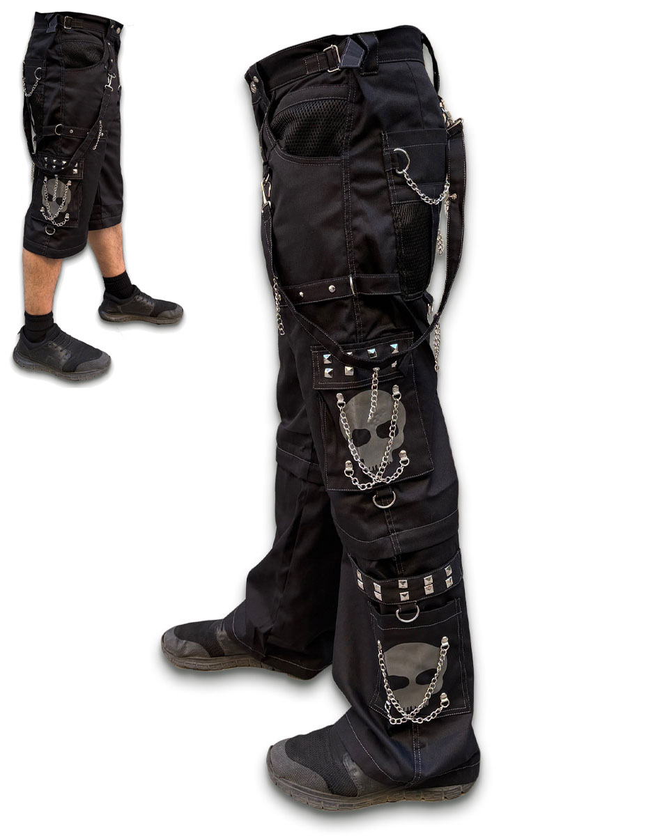 Baggy Byxor/Shorts med Grå Dödskallar (Storlek: 30" )
