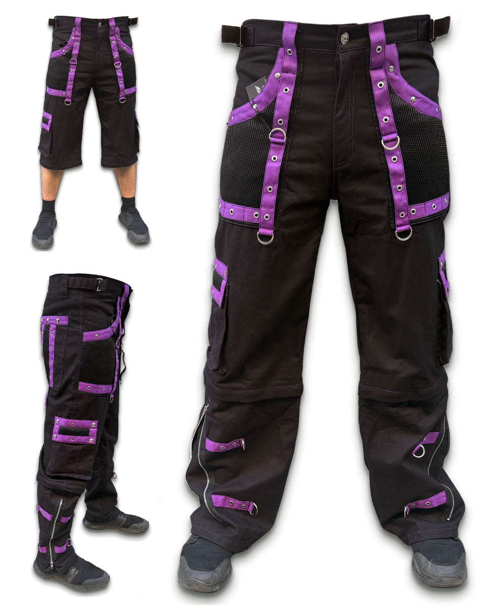 Baggy Byxor/Shorts Svart-Lila (Storlek: 40")