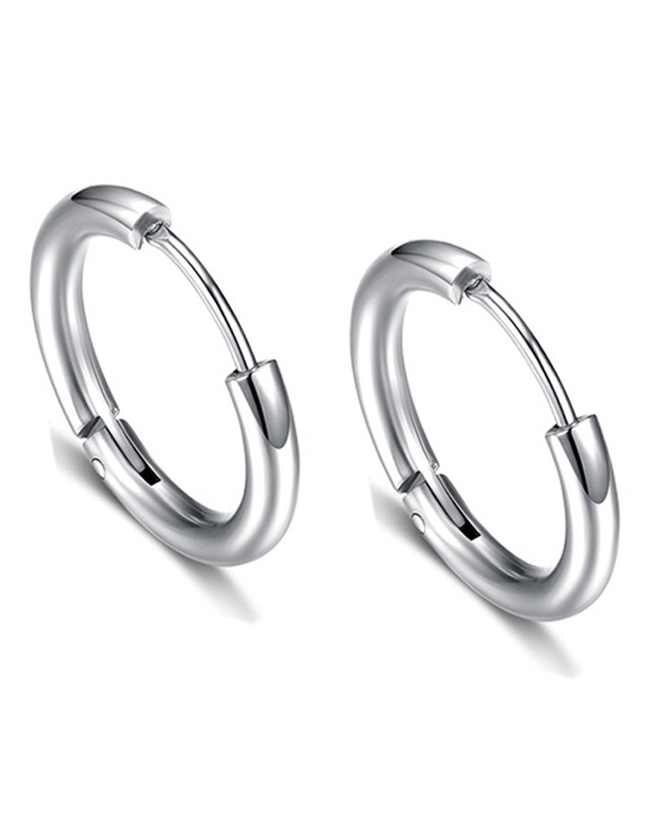 Släta örhängen – Rostfritt stål – 8-20 mm – Silverfärgade (STORLEK: 8 mm)