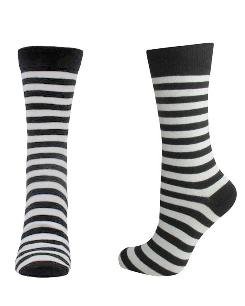 Strumpor svart-vita smala ränder